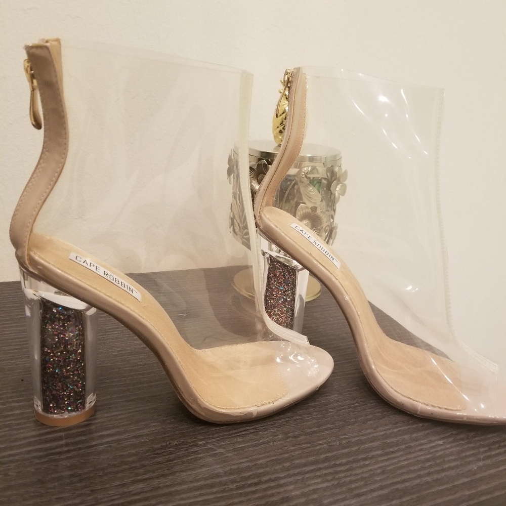 🚫SOLD🚫 Clear Perspex Open Toe Ankle Boots